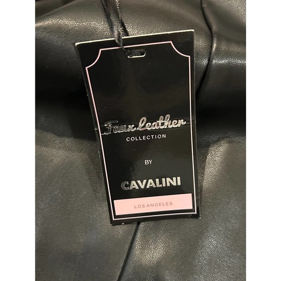 Cavalini Black Faux Leather Pants Size Large 30 inch Waist - Picture 4 of 7